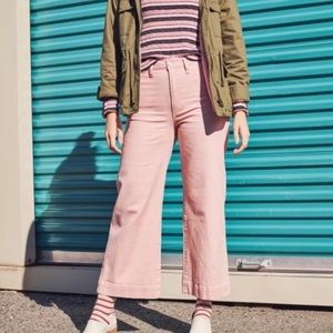 Madewell Pink High Rise Emmett Wide Leg Crop Pant 29